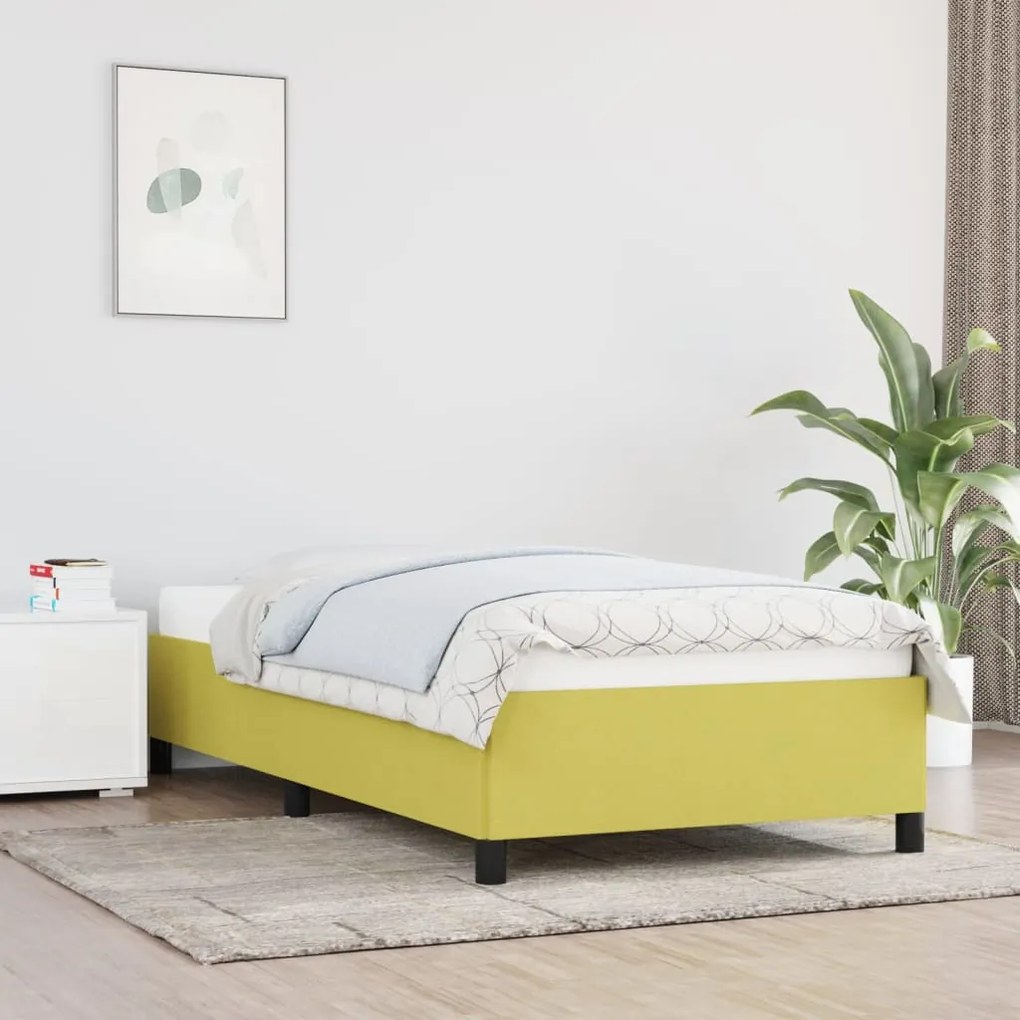 Cadru de pat, verde, 80x200 cm, material textil Verde, 35 cm, 80 x 200 cm