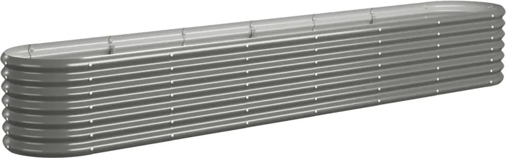 vidaXL Strat înălțat grădină gri 260x40x36cm oțel galvanizat