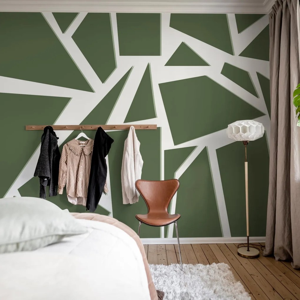 Fototapet, Bold Mosaic, Moss Green, Rebel Walls