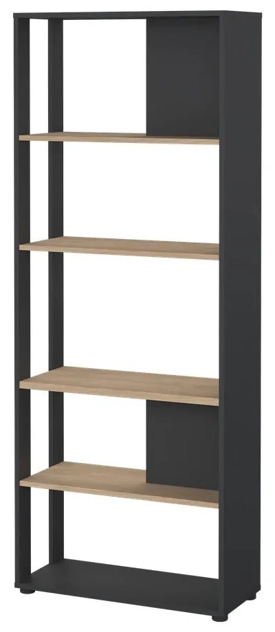 Bibliotecă gri antracit/cu aspect de lemn de stejar 80x205 cm Sign – Tvilum