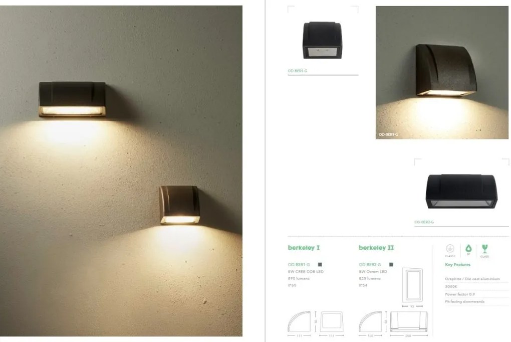 Aplica de perete iluminat exterior ambiental IP54 LED Berkeley II