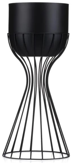 Ghiveci metalic de flori LOFT 46x20 cm negru