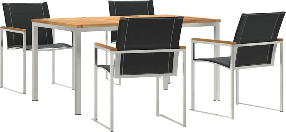 vidaXL Set de masă pentru grădină 5 pcs Maro Lemn Solid de Acacia