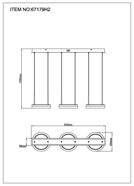 Globo 67179H2 - Lustră LED suspendată pe cablu DELLA, 40W, 230V, 3000/4000/6000K