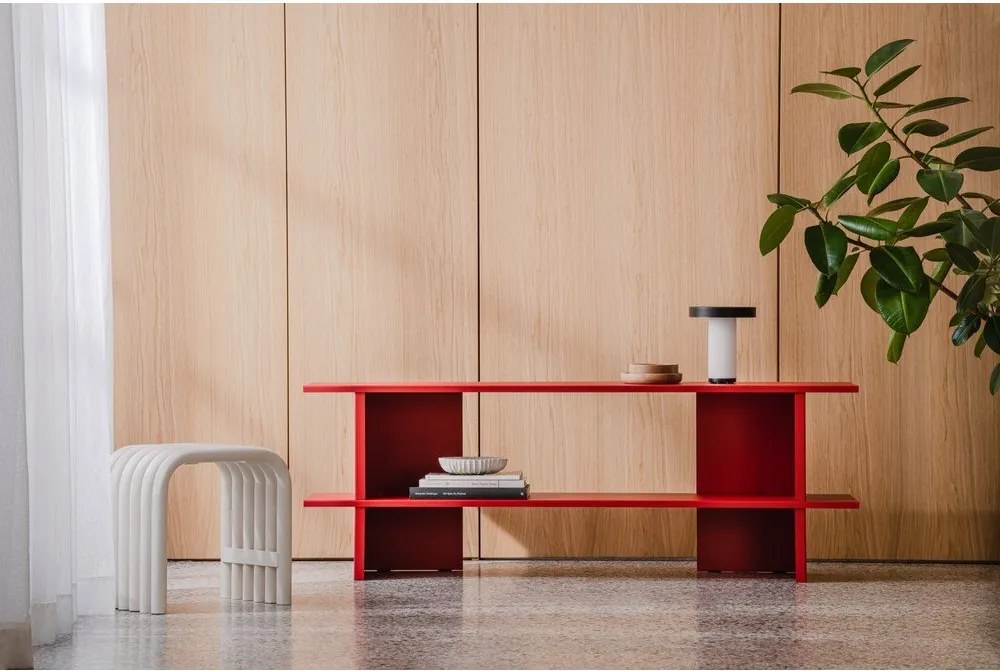 Etajeră roșie din metal 160x57x37 cm Hes – noo.ma