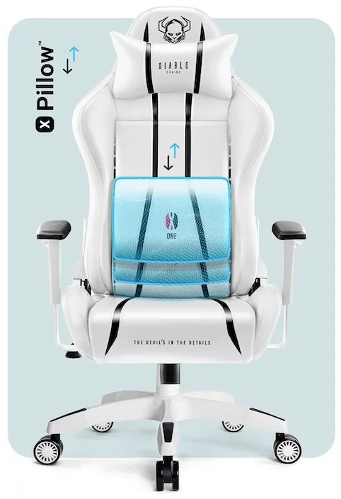 Scaun De Gaming Diablo X-One 2.0 Normal Size: Alb-Negru Diablochairs