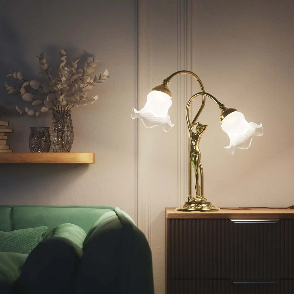 Lampa de masa figura feminina din alama Donne