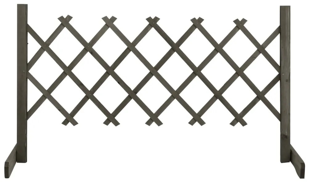 vidaXL Gard cu zăbrele de grădină, gri, 120x60 cm, lemn masiv de brad