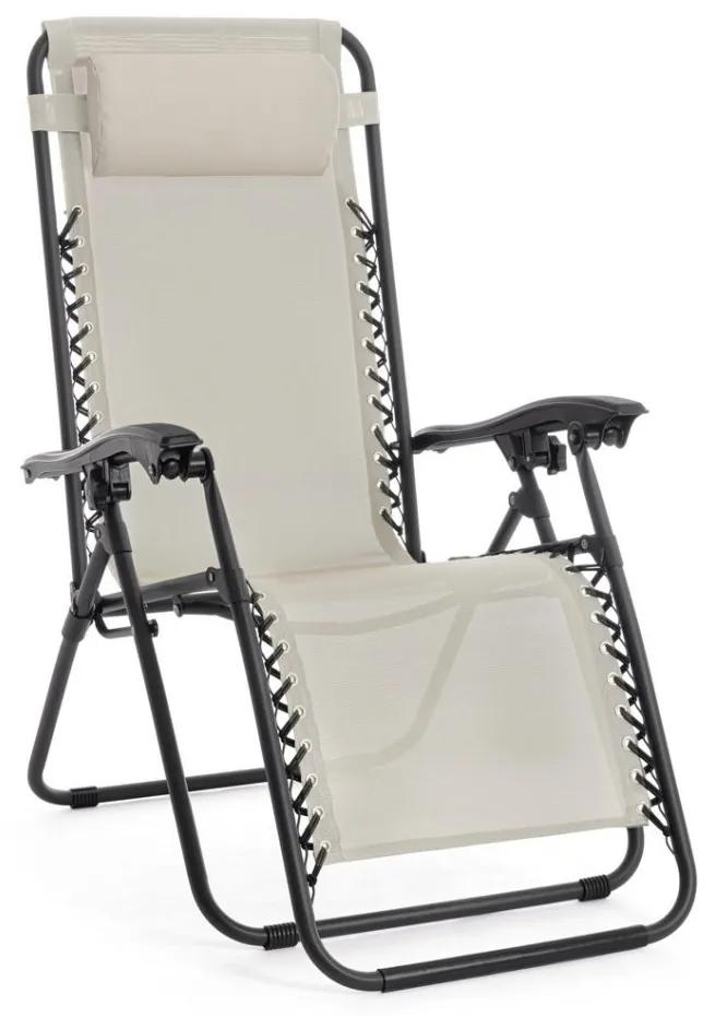 Set de 2 scaune tip sezlon pliabile si reglabile WAYNE gri deschis
