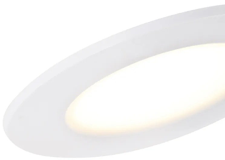 Set de 12 spoturi incastrate albe, inclusiv LED 7W IP65 cu funcție Dim-to-Warm - Blanca