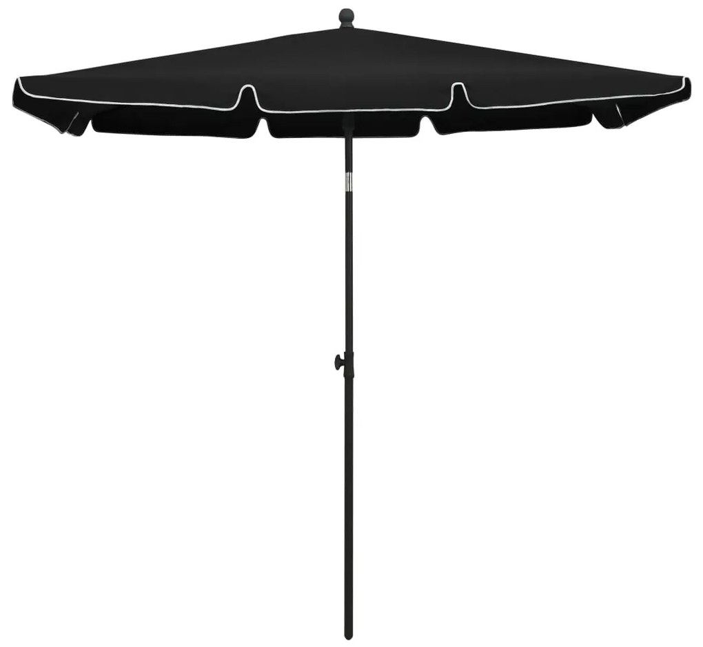 315549 vidaXL Umbrelă de grădină cu stâlp, negru, 210x140 cm