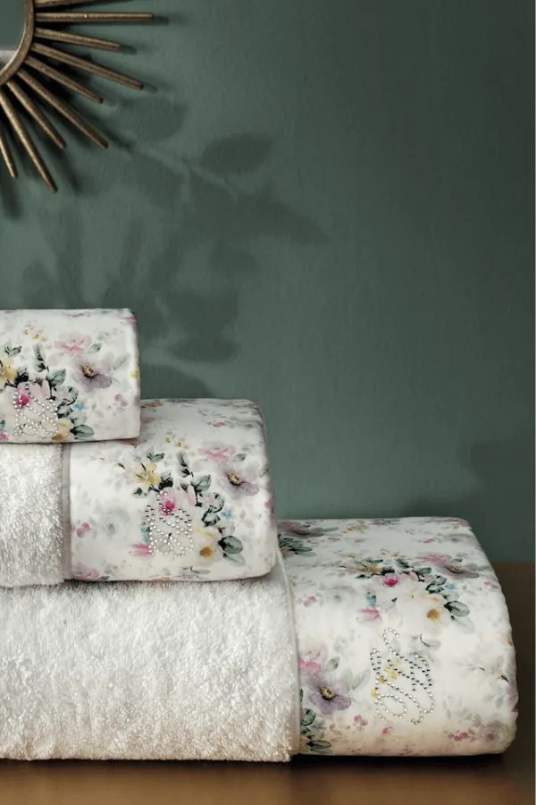 Set cadou de prosoape și prosop de corp FINOLA, 3 buc Alb / White Set (prosop mic 30x50cm, prosop 50x100cm, prosop de corp 75x150cm)