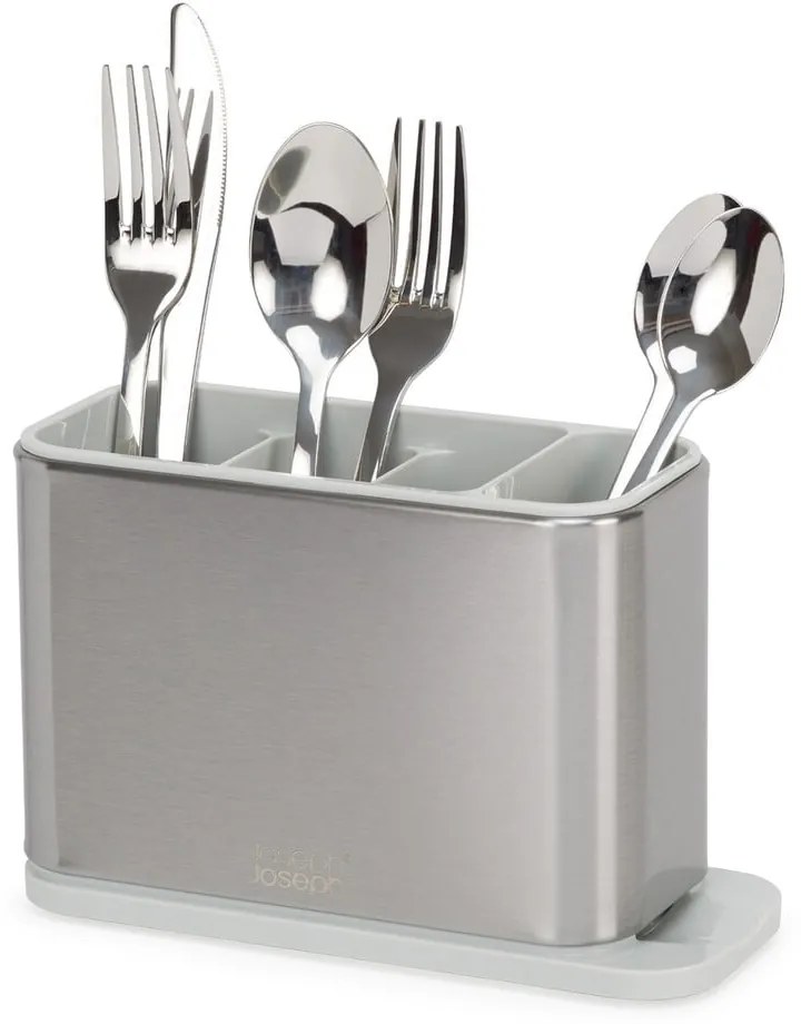 Scurgător de vase argintiu pentru tacâmuri din metal Surface – Joseph Joseph