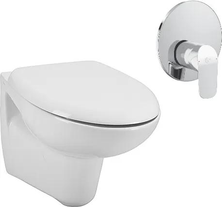 Set vas WC suspendat cu functie de bideu Ideal Standard Eurovit, capac cu inchidere normala si actionare functie bideu