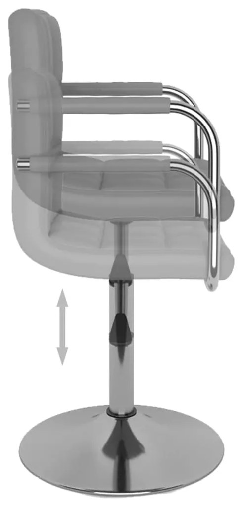 Scaune de bucatarie pivotante, 2 buc., gri, piele artificiala 2, Gri