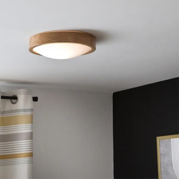 Brilagi-LED RGBW Plafonieră reglabilă CARVALHO SLIM, 1xE27/15W/230V, Wi-Fi, stejar natural, diametru 27 cm