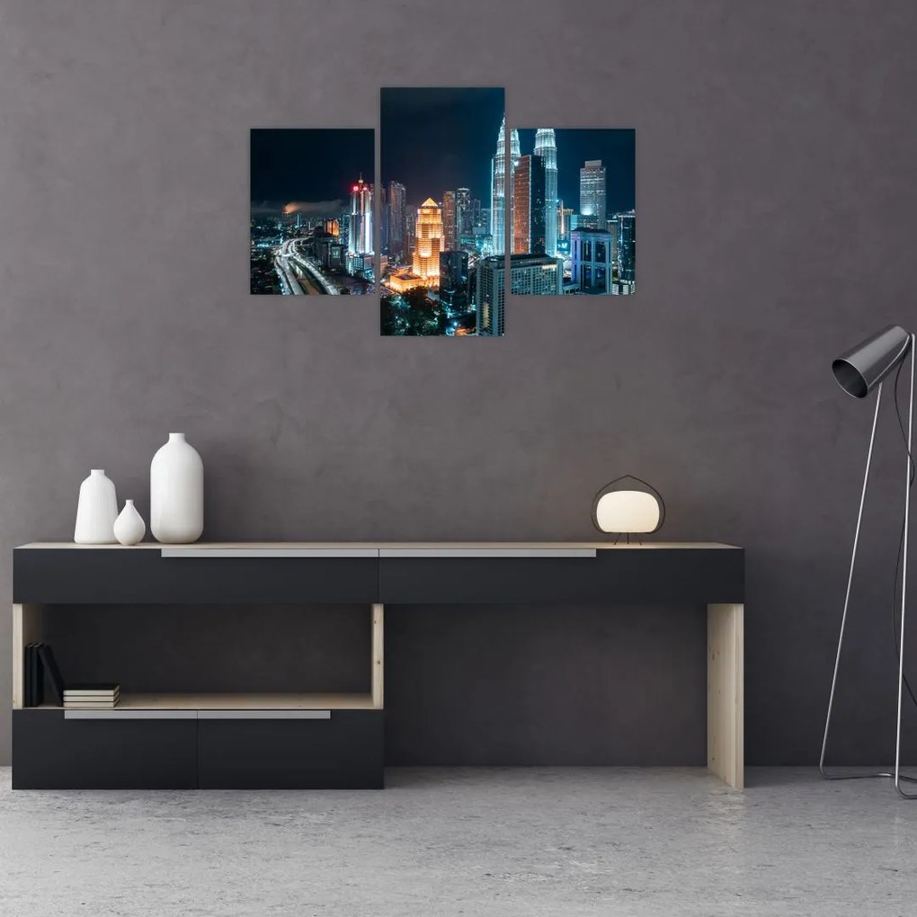 Tablou - Noaptea în Kuala Lumpur (90x60 cm)