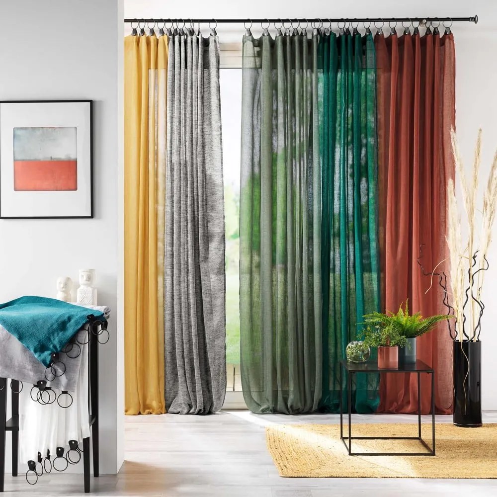 Perdea albastră din voal 140x240 cm Linka – douceur d'intérieur