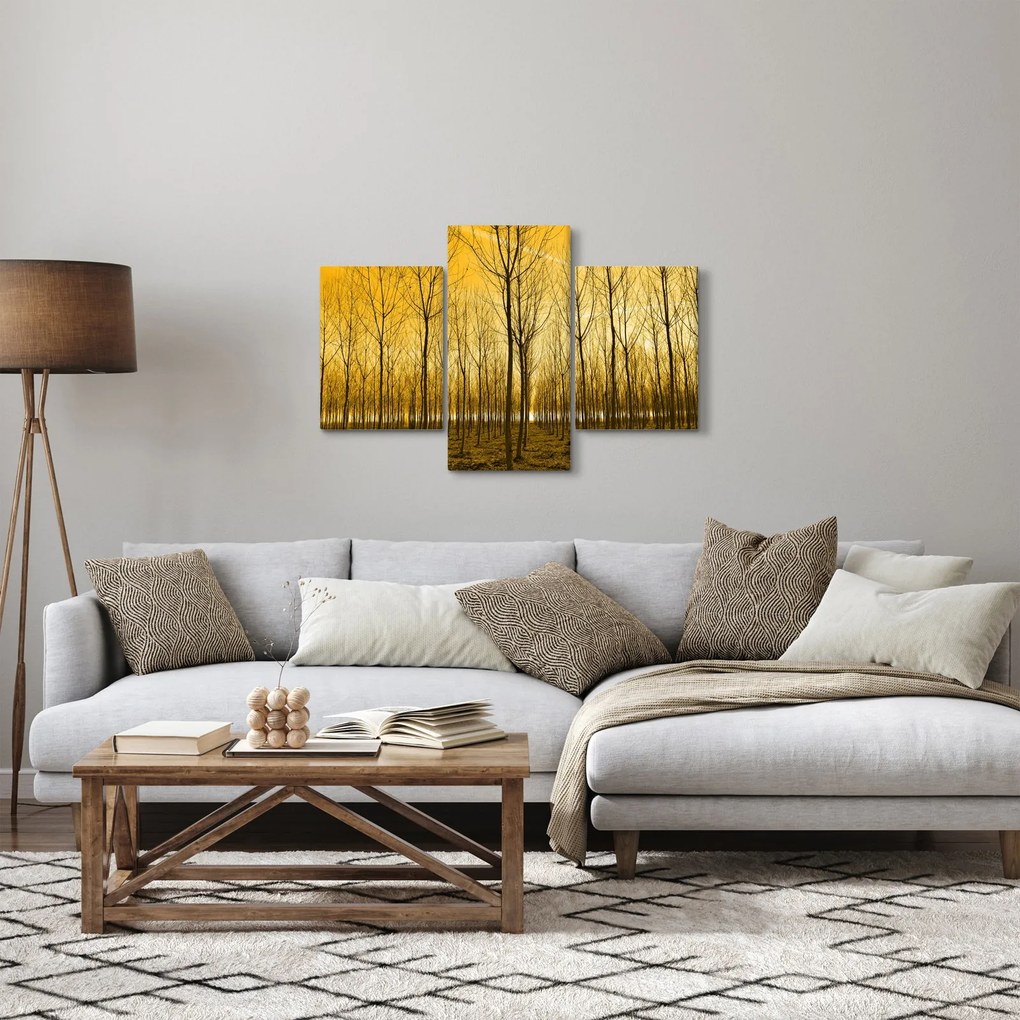 Tablou cu pădure în apus de soare (90x60 cm)