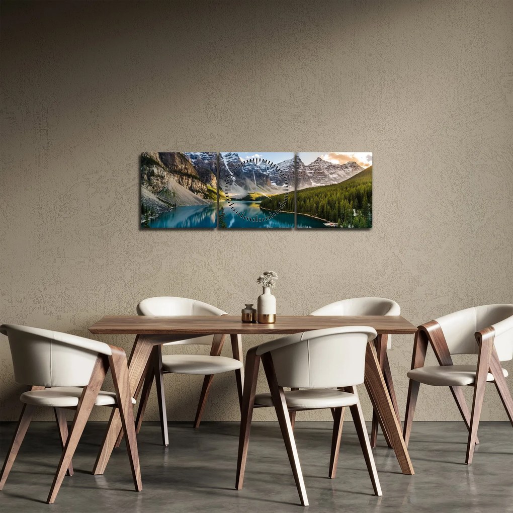 Tablou - Kanada. Parcul național Banff, Moraine Lake (cu ceas) (90x30 cm)