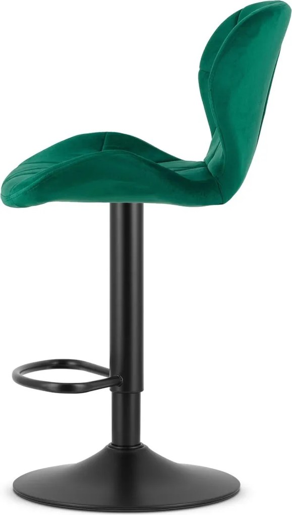 OFERTA Scaun de bar cu picior negru WEST VELVET, verde II. calitate