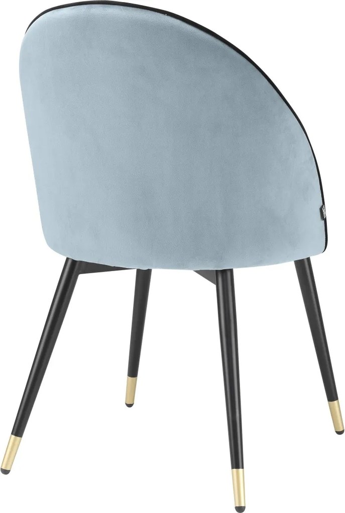 Set de 2 scaune design elegant LUX Cooper, catifea albastra 114304 HZ