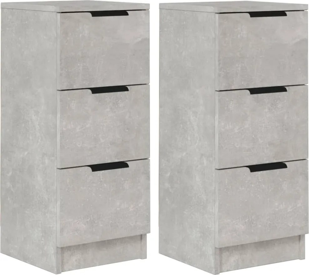 vidaXL Dulapuri, 2 buc., gri beton, 30x30x70 cm, lemn compozit