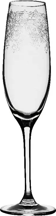 Pahar de șampanie din sticlă, transparent, formă flute, cu model în spirală gravat, 180 ml, 24 x 5 cm, „Joséphine”