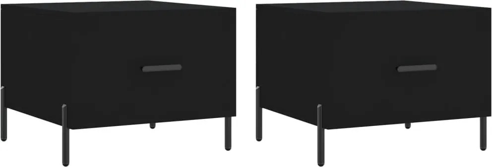 vidaXL Măsuțe de cafea, 2 buc., negru, 50x50x40 cm, lemn compozit