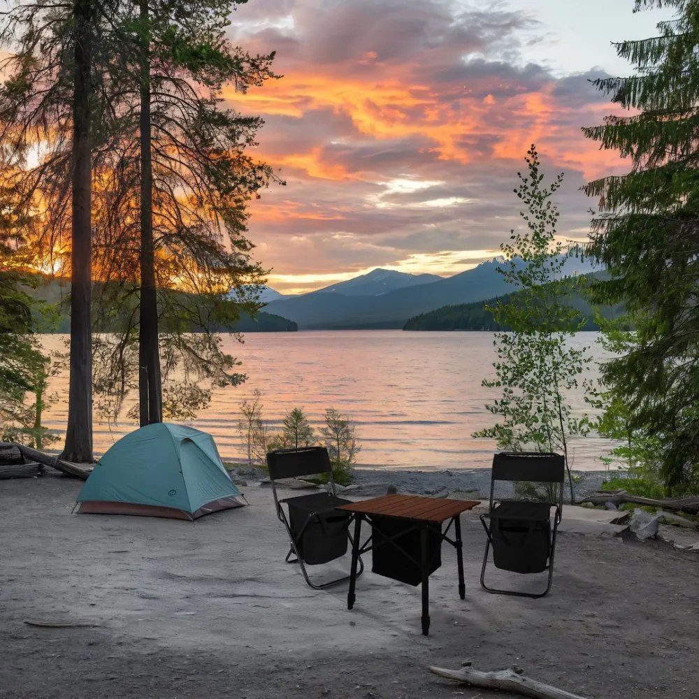 Masă pliabilă pentru drumeții cu geantă frigorifică