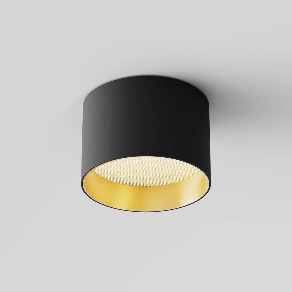 Spot LED aplicat design tehnic Vega D-9cm negru/auriu