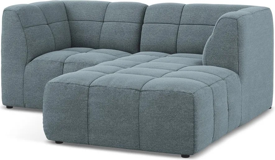 Colțar albastru cu tapițerie din țesătură bouclé (cu colț pe partea dreaptă/cu șezlong) Aloha – Makamii