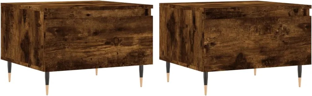 vidaXL Mese de cafea 2 buc. stejar fumuriu 50x46x35 cm lemn compozit
