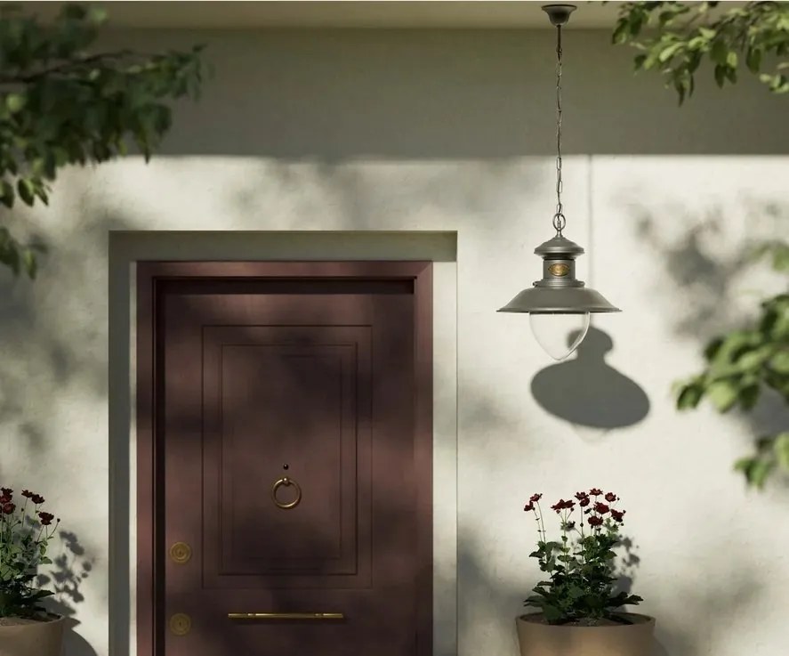 Lustra exterior IP44 realizata manual din alama Amalfi