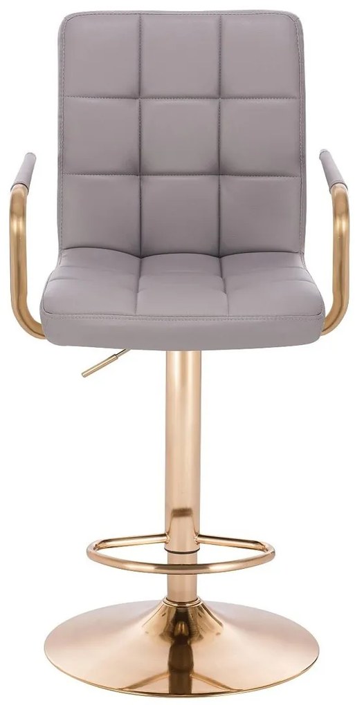 HC1015WP Scaun Gri Piele Ecologica Bază Aurie