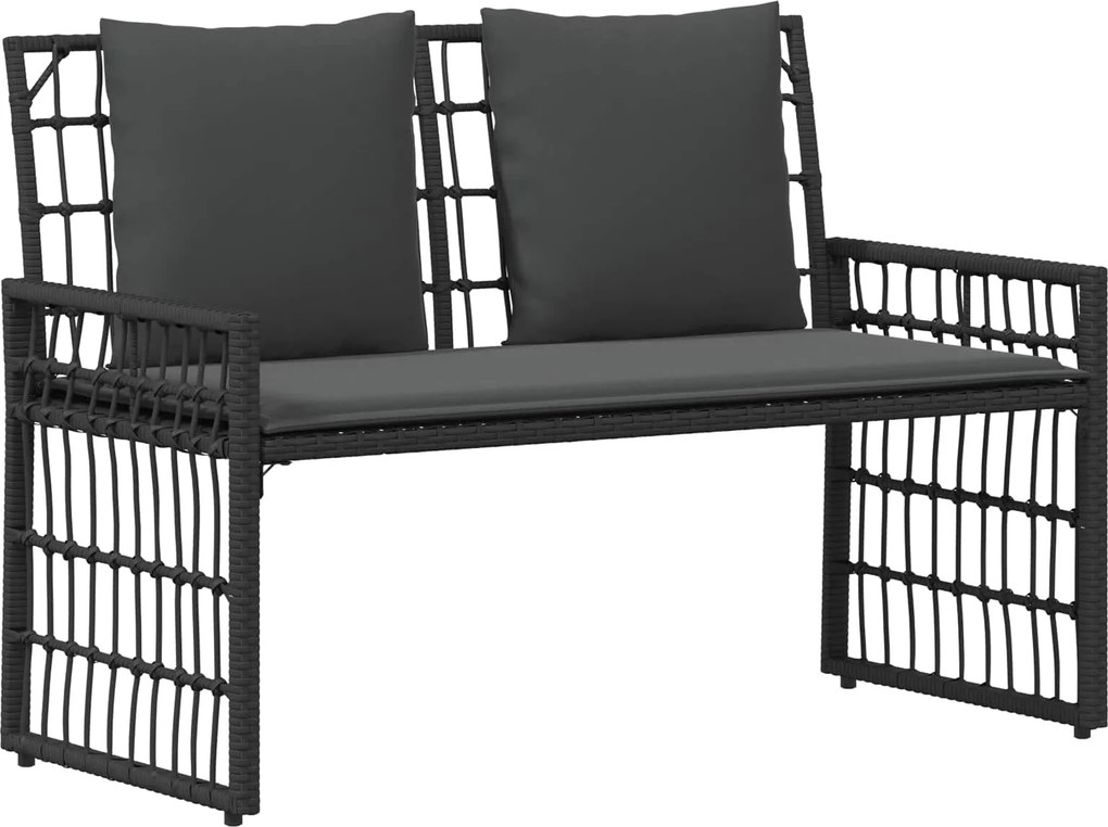 vidaXL Bancă de exterior Simplu Negru și Gri închis 116 x 55 x 82 cm