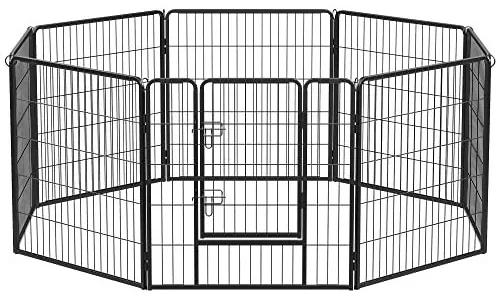 Tarc interior / exterior pentru animale de companie, 77 x 80 cm, metal, negru, Feandrea