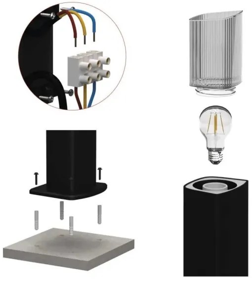 Lampă de exterior LANA 1xE27/25W/230V IP54 75 cm