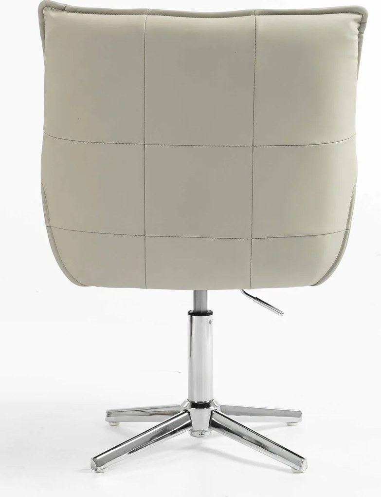 HR560CROSS Scaun Ecru Piele Ecologica Premium Soft cu Bază Cromata