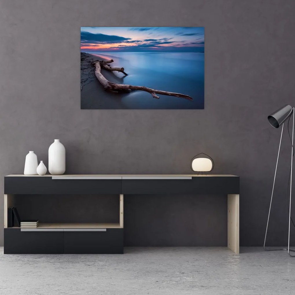 Tablou cu plaja în apus de soare (90x60 cm)