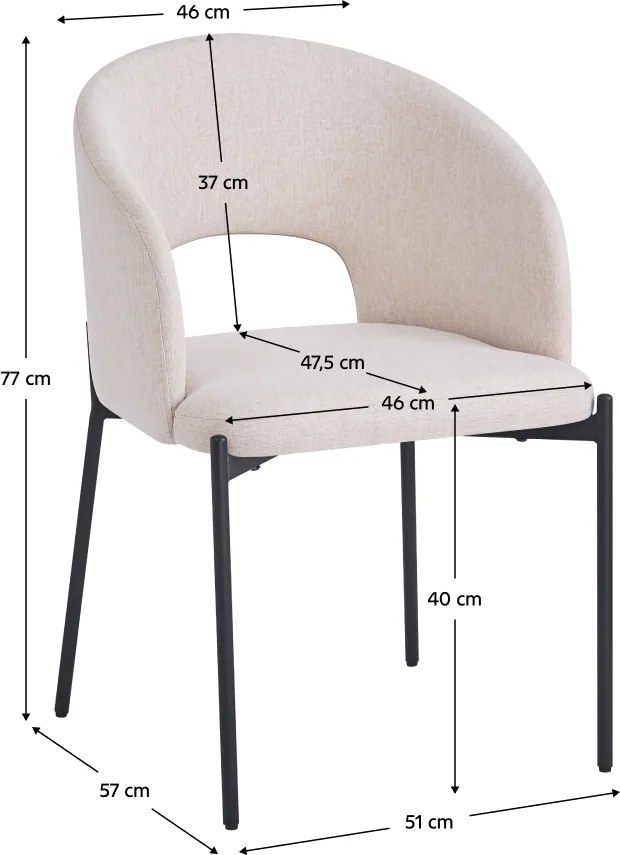 Scaun pentru sufragerie, bej/negru, LONKA