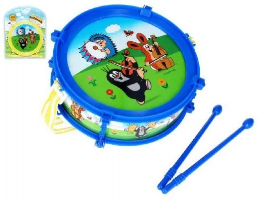Toba Molei de plastic 20 cm + 2 bețe de tobă 2 culori