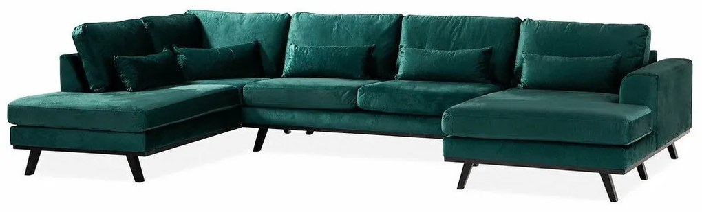Colțar Seattle K101Verde, 351x202x85cm, Picioare: Lemn, Lemn: Pin