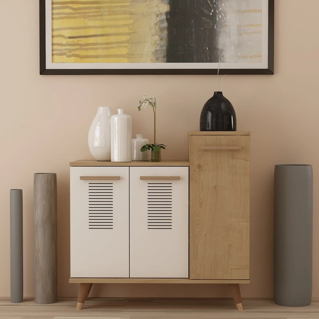 Comodă pentru pantofi Asimo - Sapphire Oak, White