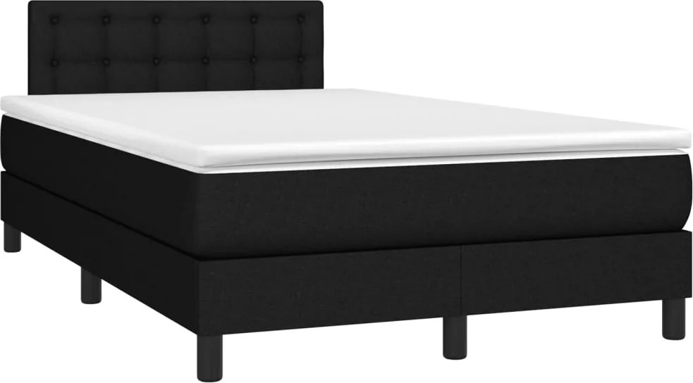 vidaXL Pat box spring cu saltea, negru, 120x190 cm, catifea