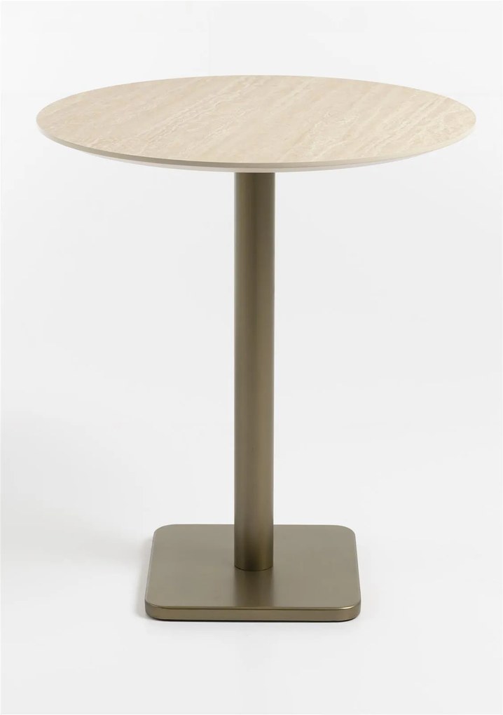Masa de bar Brest natur/auriu 80/80/92 cm