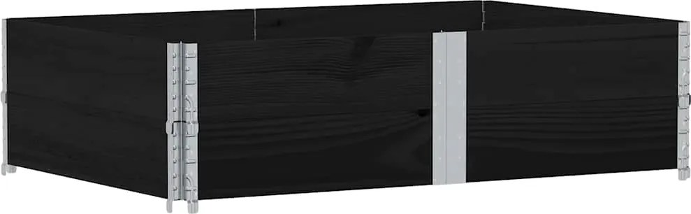 vidaXL Jardinieră de grădină, negru, 150x100 cm, lemn masiv pin