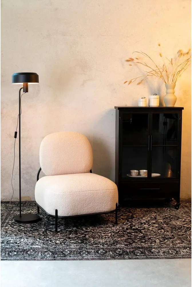 Fotoliu crem cu tapițerie din țesătură bouclé Polly – White Label