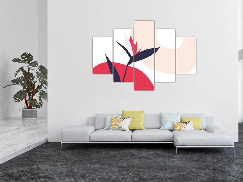 Tablou - Abstracție florală roz N⁰1 (150x105 cm)