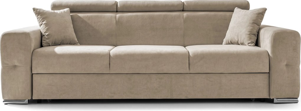 Canapea Extensibilă 3 locuri BELLAGIO, cu tetiere reglabile, 242x95x99 cm, Bej-Enjoy